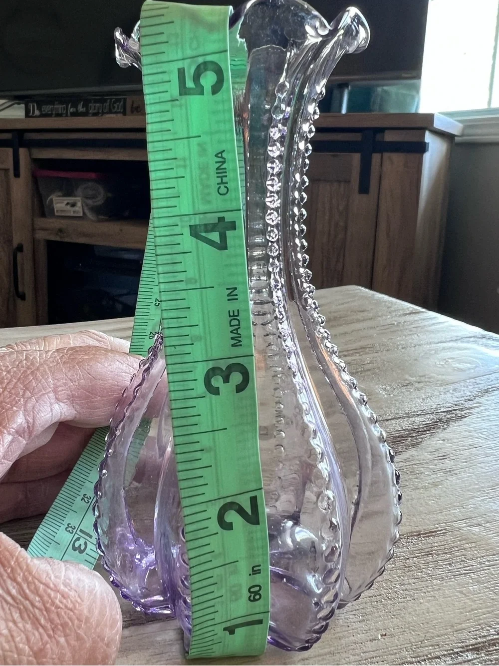 Vintage Fenton Lavender Pink Glass Bouquet Cornucopia Bud Vase 5”